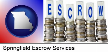 the concept of escrow, with coins in Springfield, MO