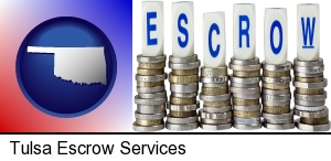 Tulsa, Oklahoma - the concept of escrow, with coins