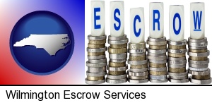Wilmington, North Carolina - the concept of escrow, with coins
