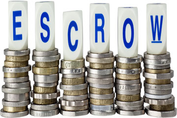 the concept of escrow, with coins