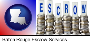 Baton Rouge, Louisiana - the concept of escrow, with coins
