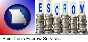 Saint Louis, Missouri - the concept of escrow, with coins